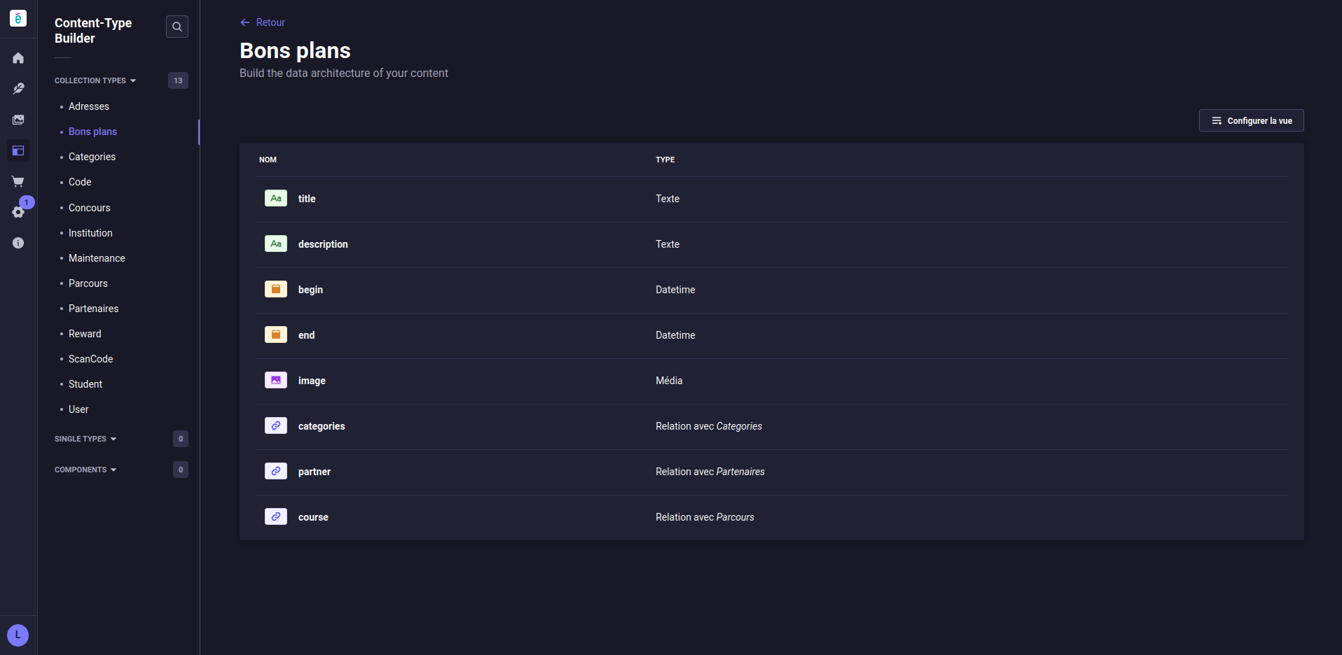 Strapi Content Type Builder