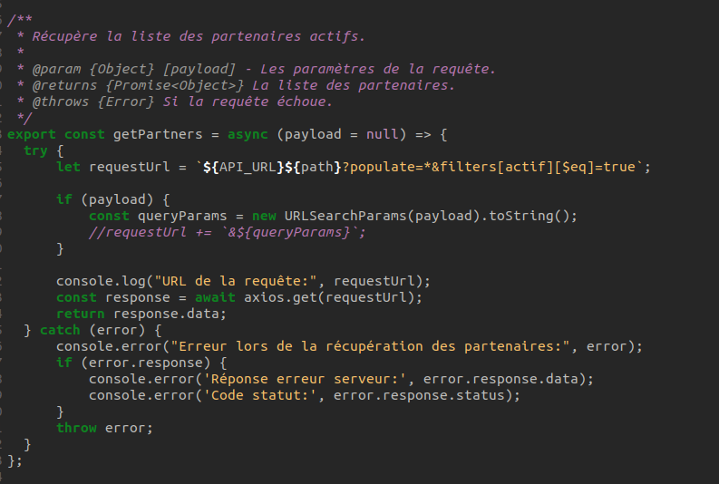 Appel API Mobile