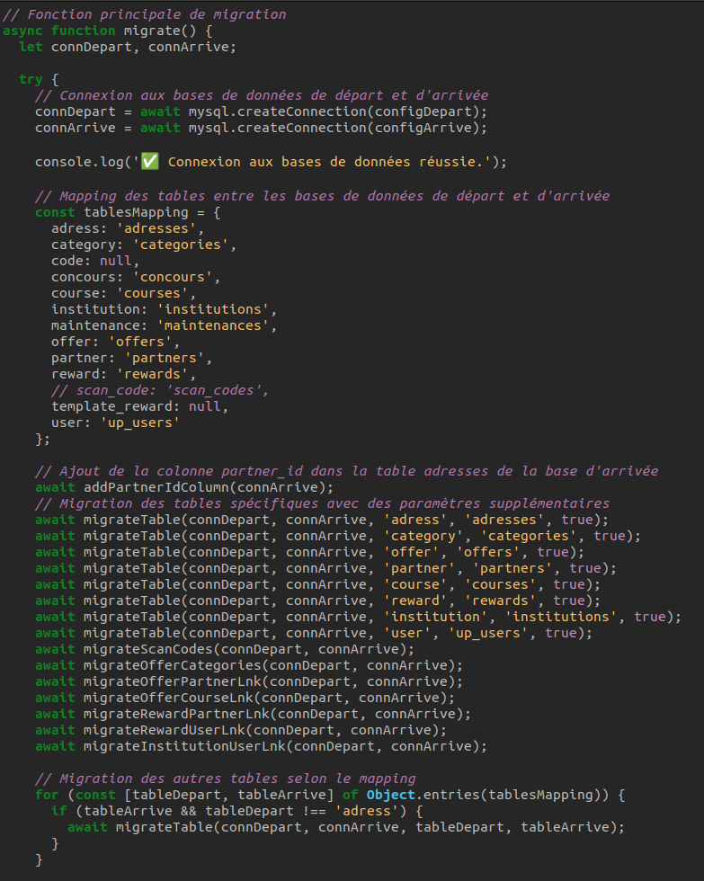 Migration Script